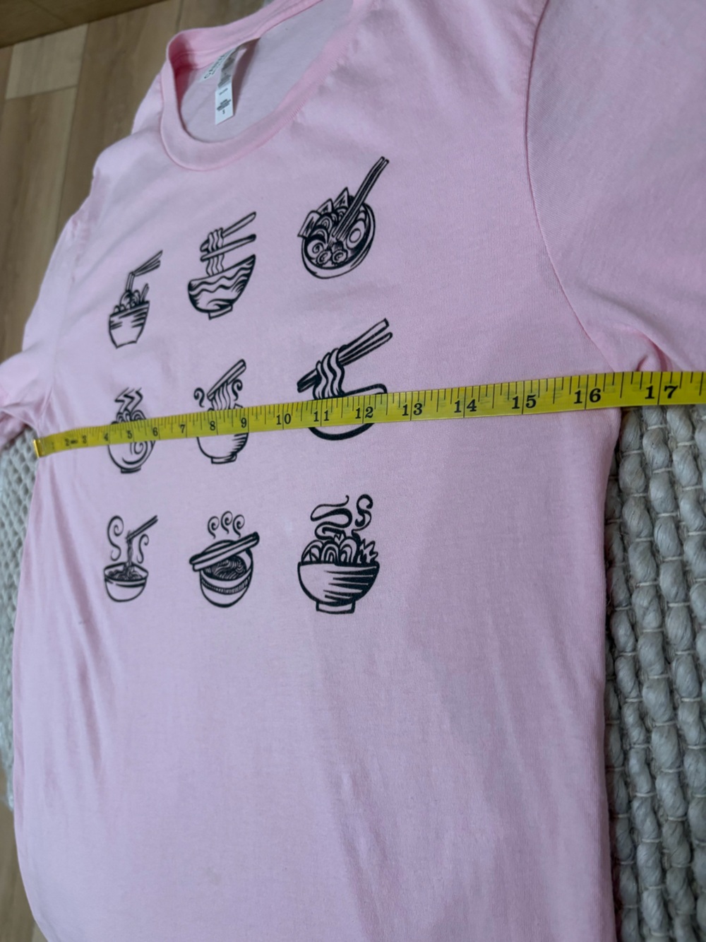 Bella Canvas Ramen Graphic Tee Pink Cotton Size Small - Picture 5 of 12